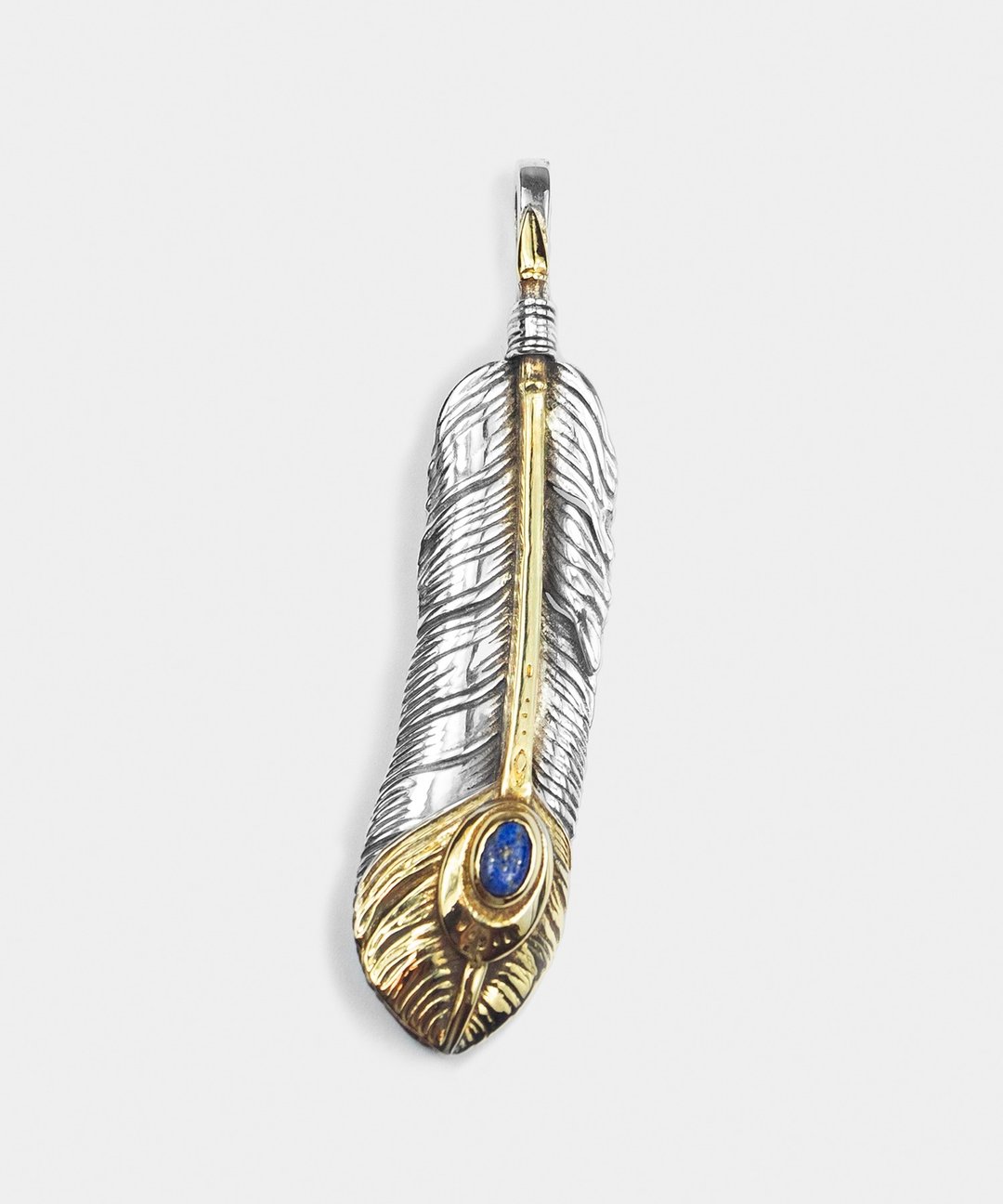 Golden Arrow Feather Pendant - 项链 - 纯银 