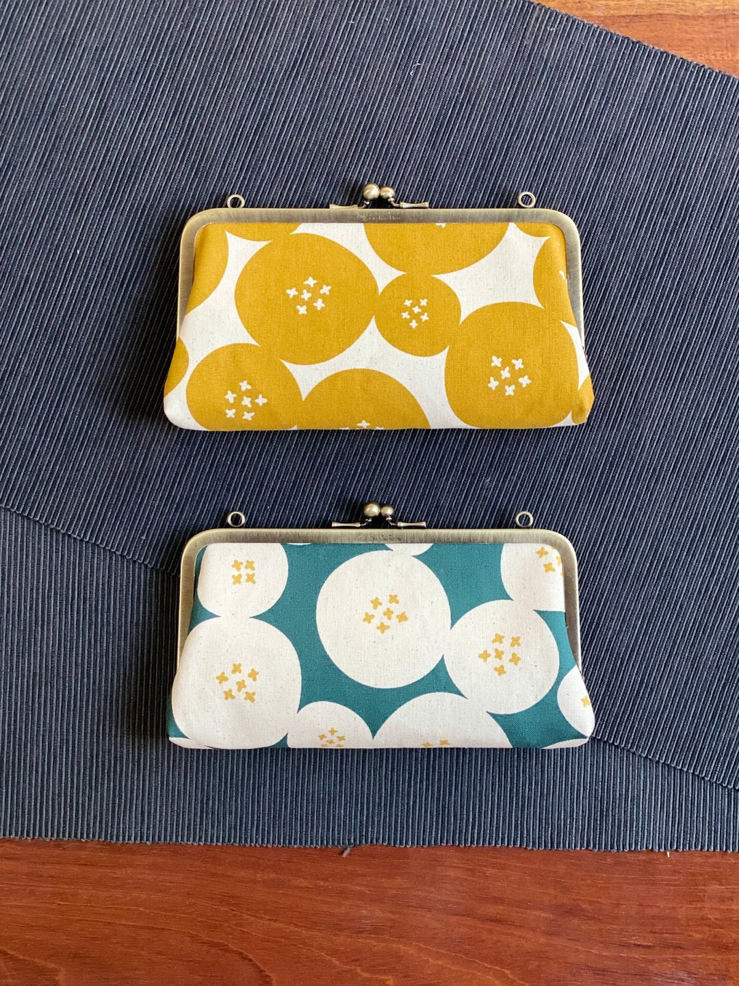 口金包 口金长夹 手拿包 钱包 肩背包 腕包 亲子口金/招财大花花 - 皮夹/钱包 - 棉 橘色