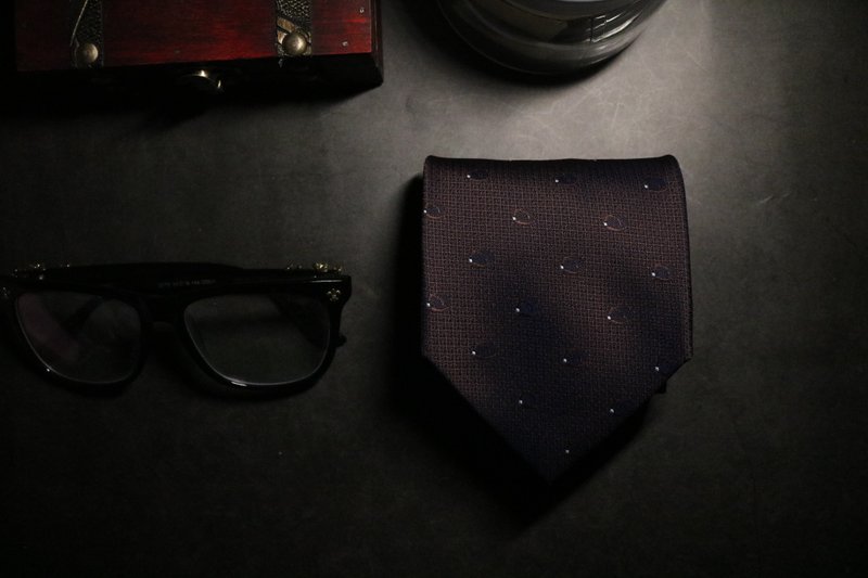 深紫色大点点领带商务风正装绅士necktie - 领带/领带夹 - 丝．绢 紫色