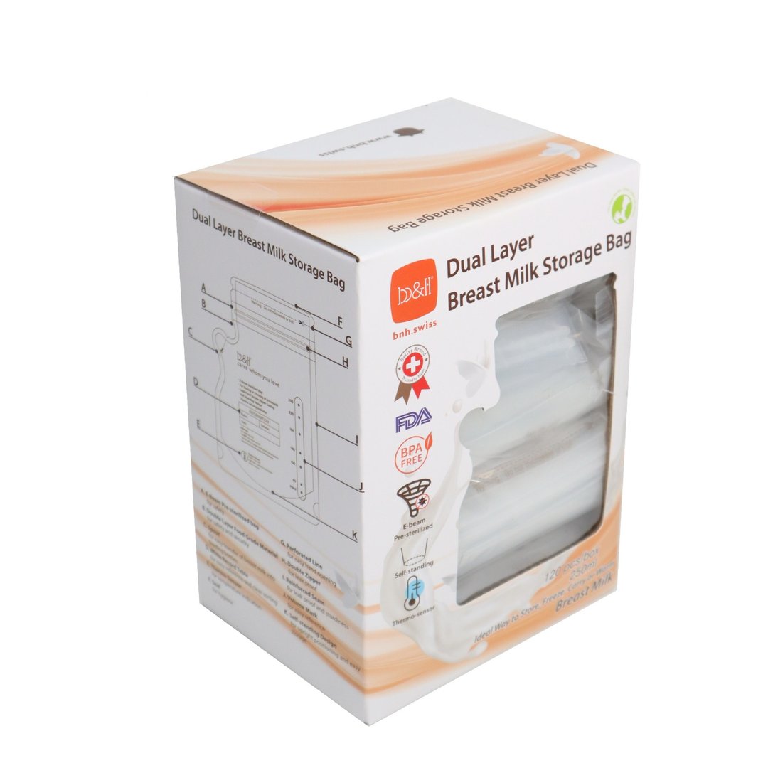 b&h 防漏双层感温母乳储奶袋 250ml (1盒120个) - 其他 - 其他材质 透明