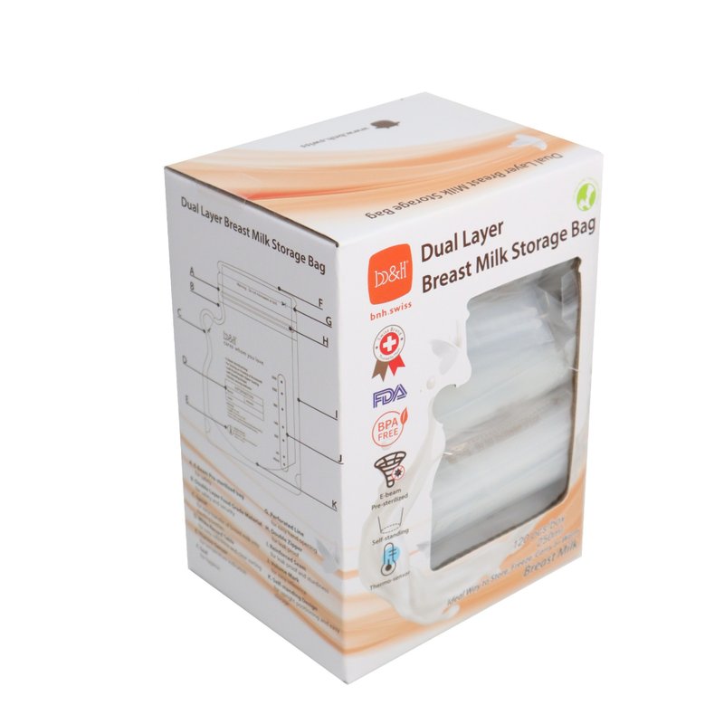 b&h 防漏双层感温母乳储奶袋 250ml (1盒120个) - 其他 - 其他材质 透明