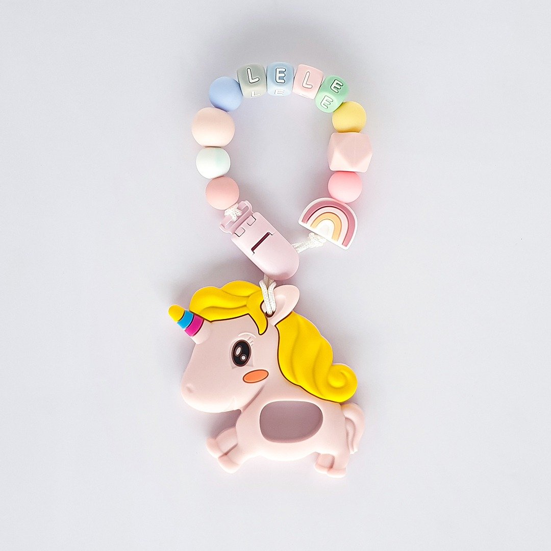 LELE 彩虹 粉色彩虹小马固齿器 / 定制化奶嘴链 - 玩具/玩偶 - 其他材质 多色
