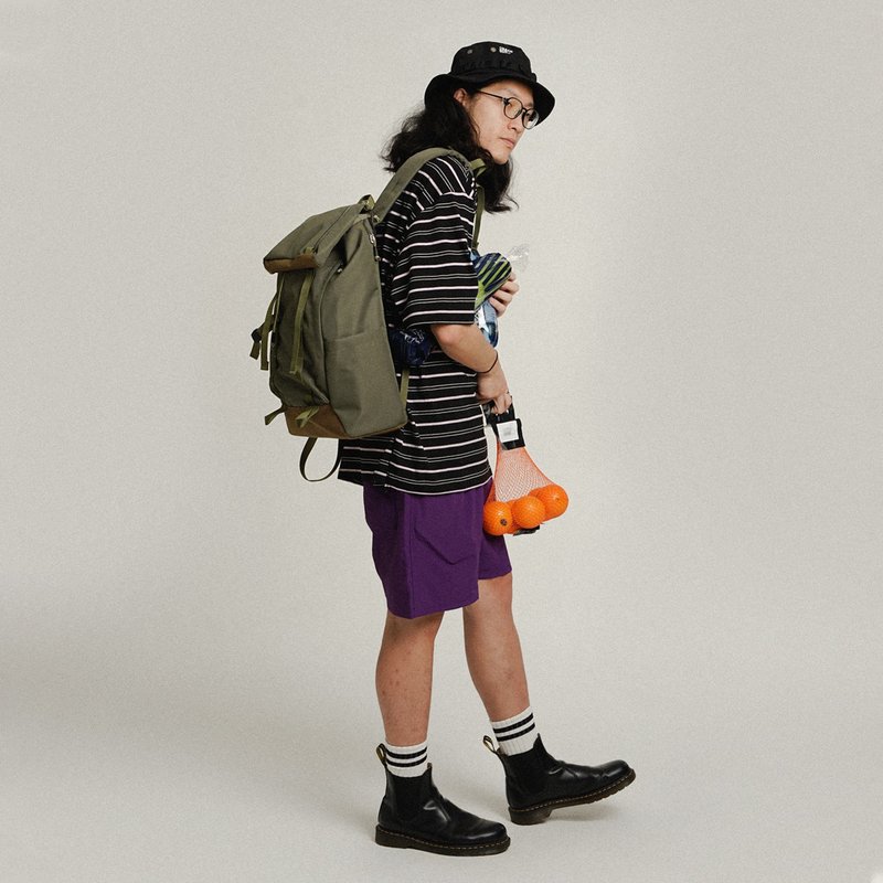 大容量后背包 GIO (橄榄) 13-16寸笔电防泼水双肩包 - 后背包/双肩包 - 聚酯纤维 绿色