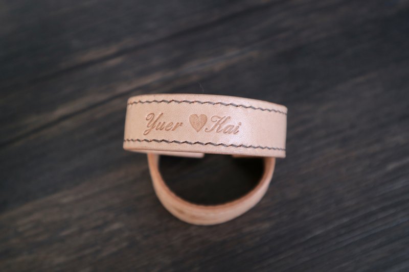 艺创小间 | 定制化植鞣革手缝手环 情侣手环 情人节 礼物 - 手链/手环 - 真皮 