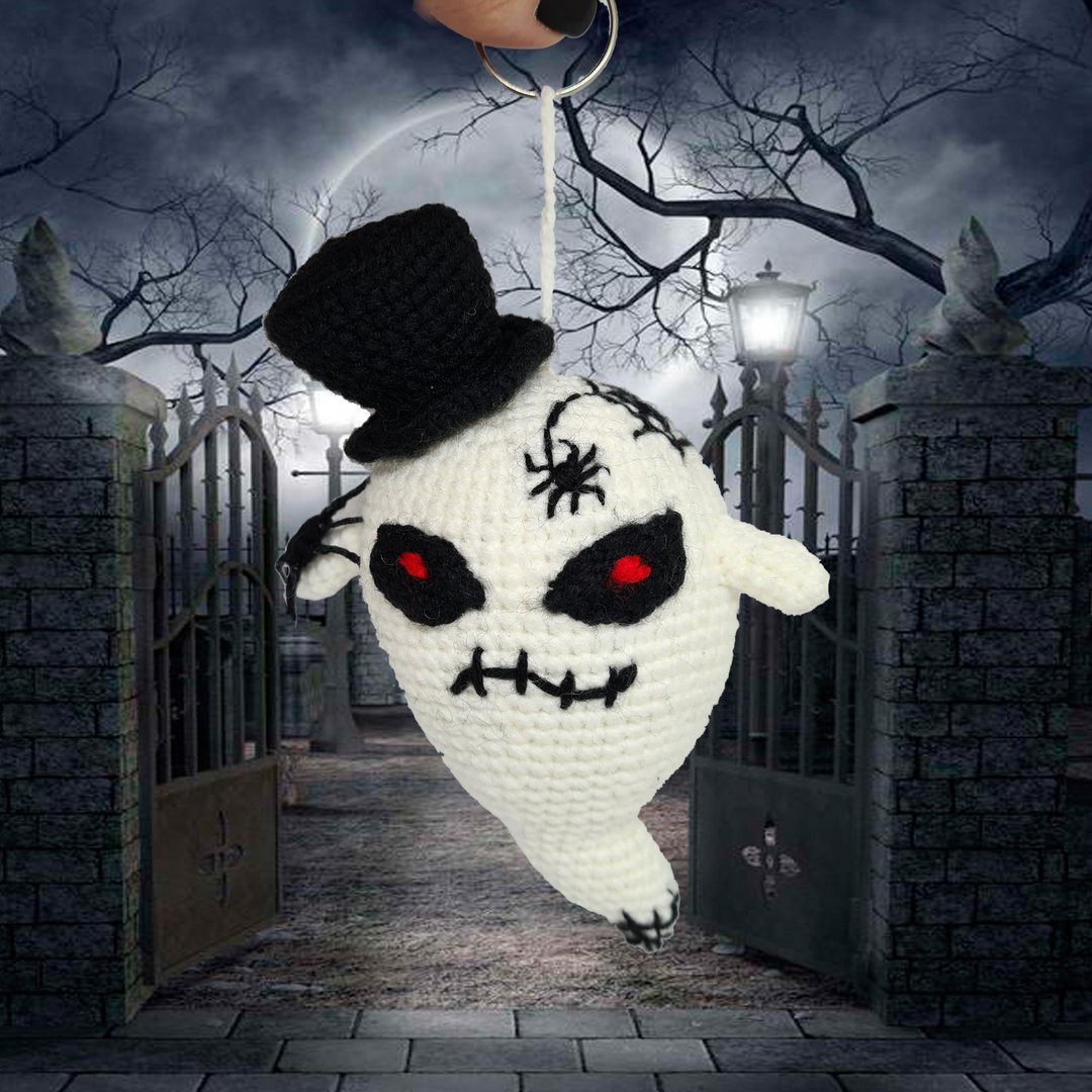 Digital Crochet Pattern PDF - Creepy Ghost Keychain - 手工艺教程/工具书 - 其他材质 