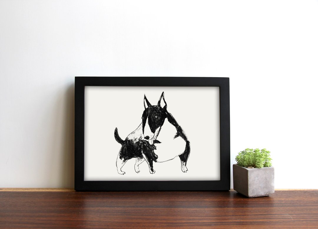 数位印刷复制画 | 牛头㹴 - 海报/装饰画/版画 - 纸 黑色