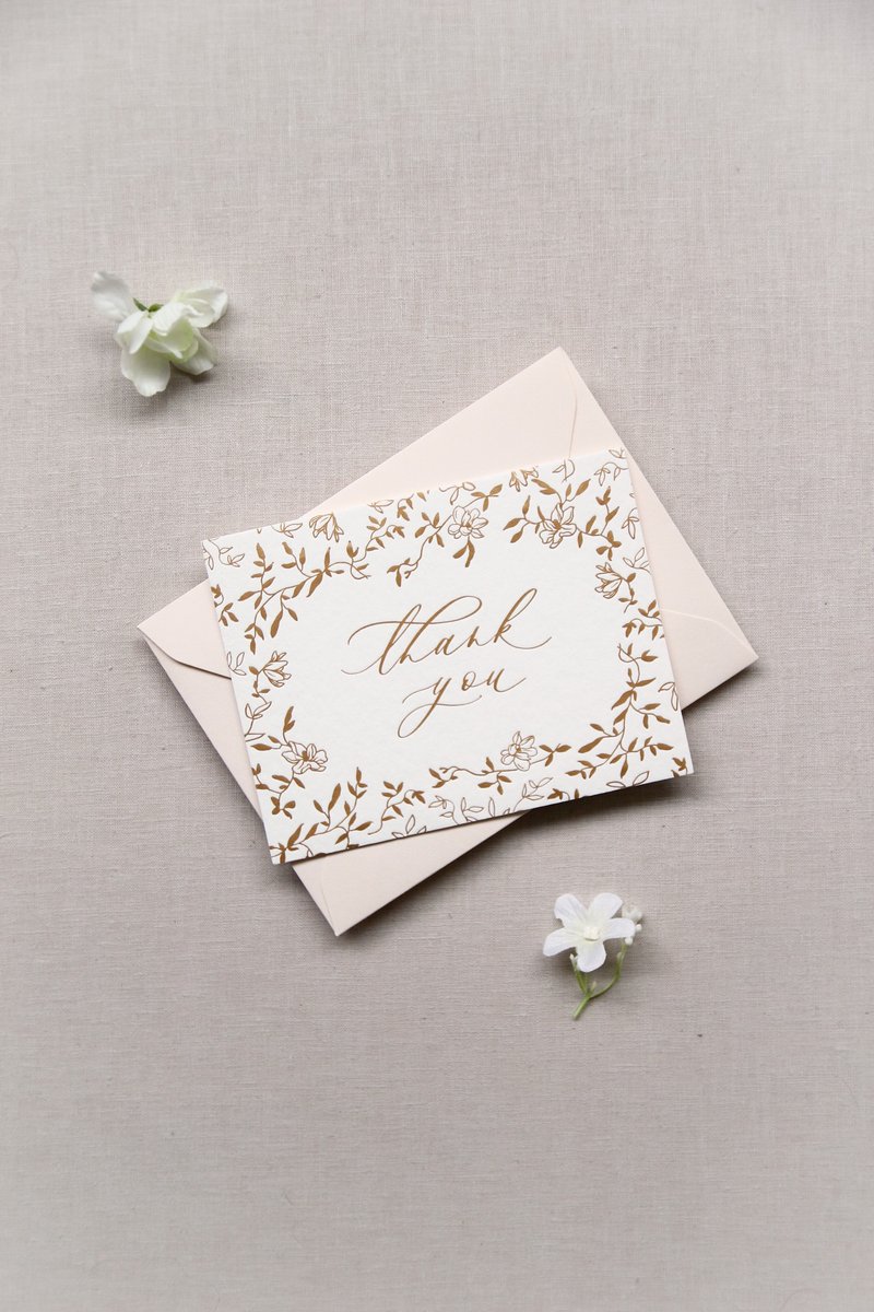 Tinge & Flourish 烫金感谢卡 Thank you card - 卡片/明信片 - 纸 白色