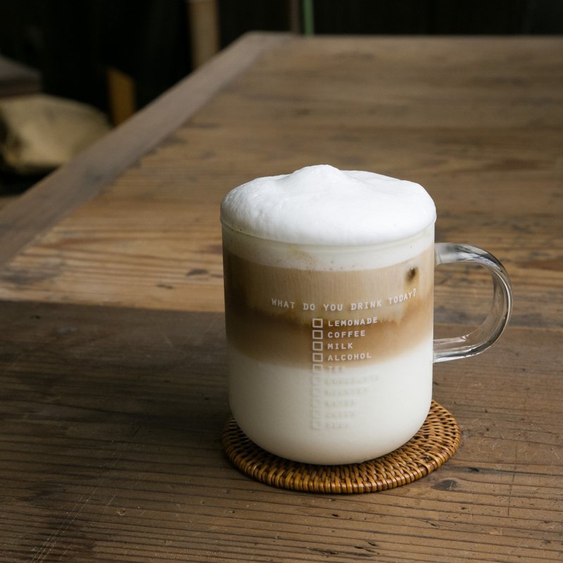what do you drink today?/玻璃马克杯 - 咖啡杯/马克杯 - 玻璃 透明