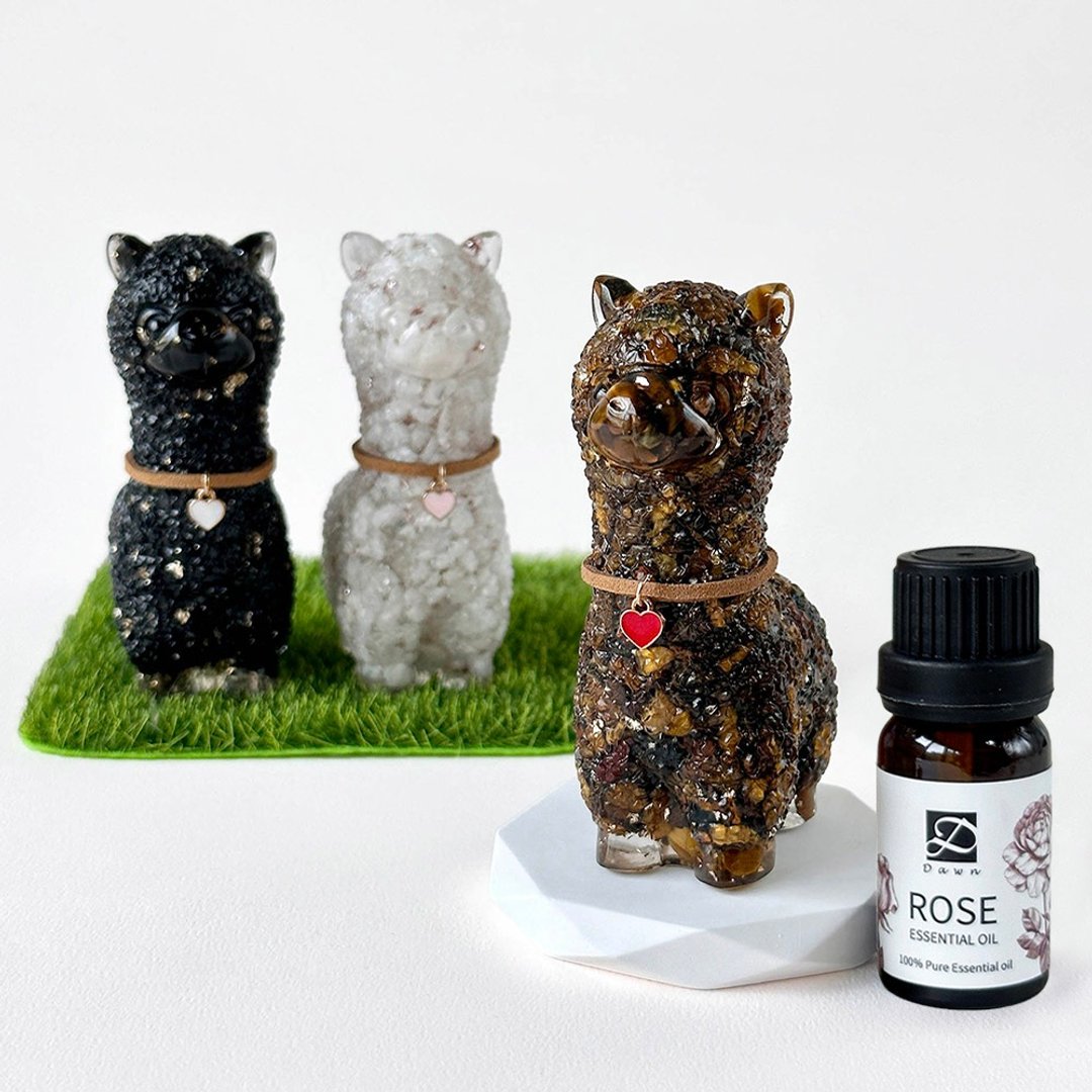 水晶草泥马扩香组 | 月光石 虎眼石 黑曜石 | 母亲节礼物 - 摆饰 - 水晶 多色