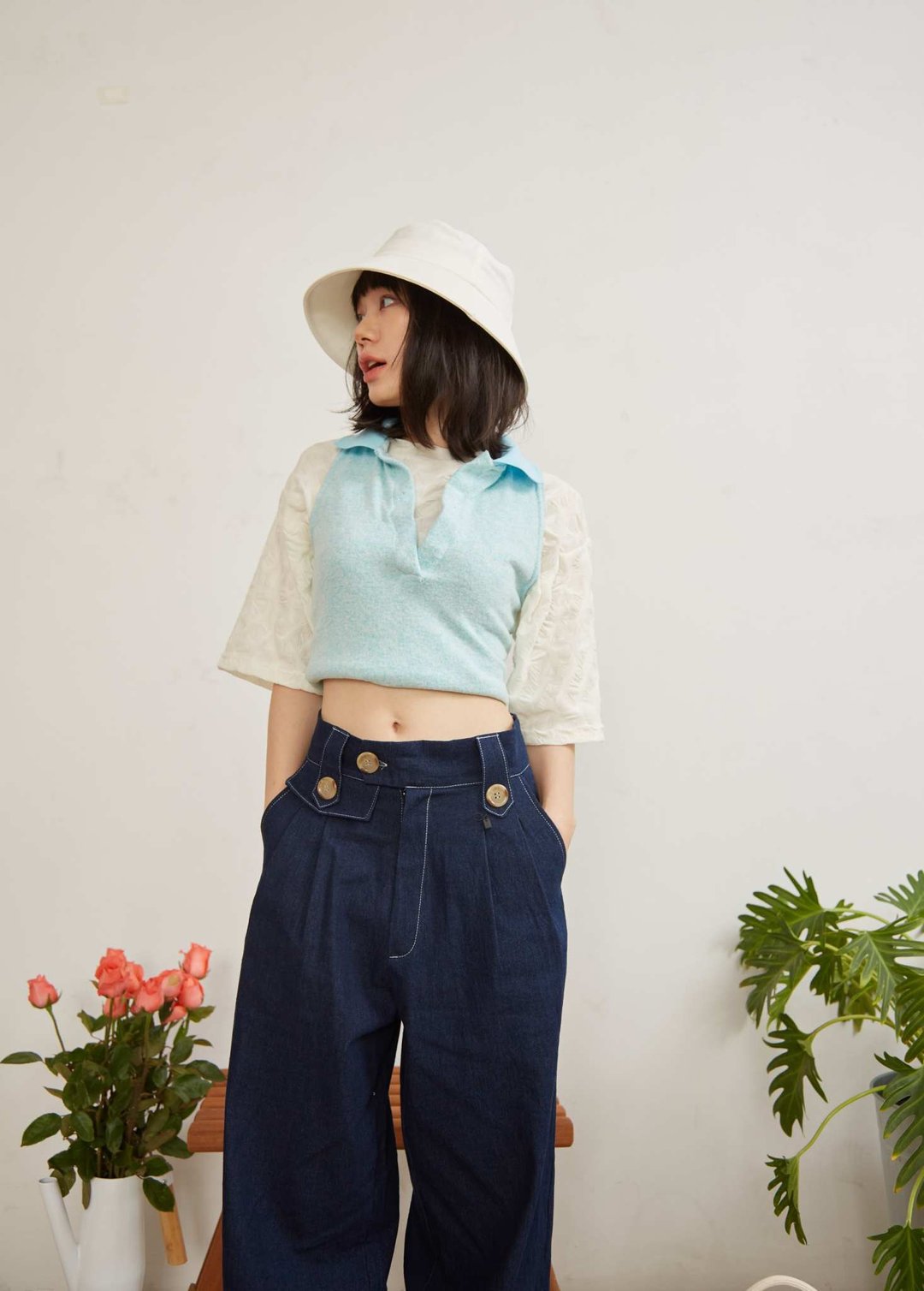 Cotton wool crop (inside) - 女装 T 恤 - 棉．麻 