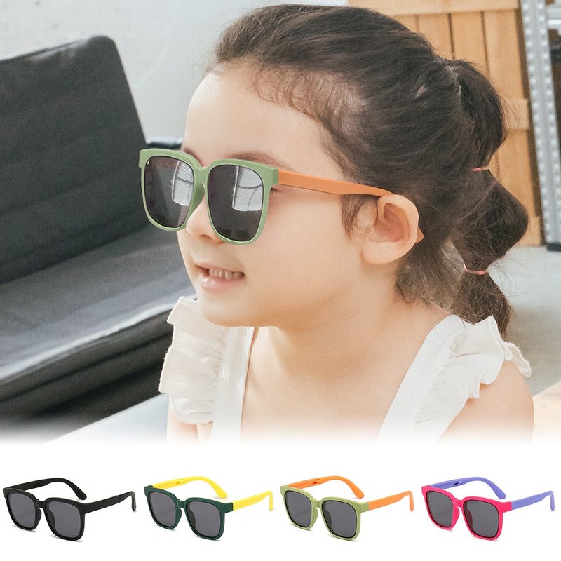 轻巧时尚儿童专用轻量硅胶弹性折叠太阳眼镜│UV400儿童墨镜-4色 - 墨镜 - 硅胶 多色