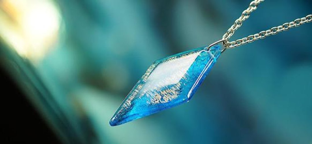 [Made to order] Healing blue ~ Glitter of the lake surface ~ - 项链 - 其他金属 