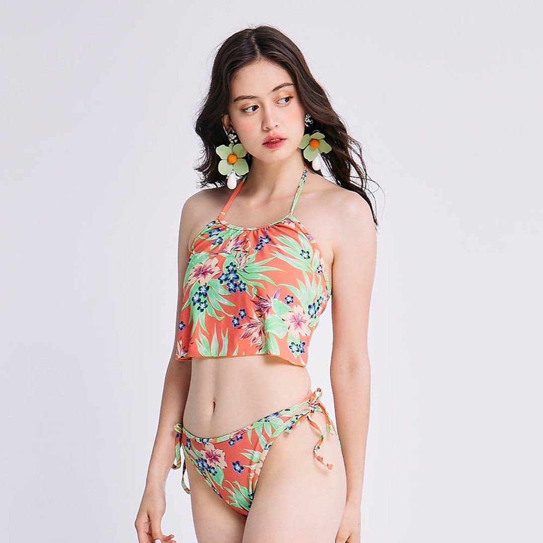快速出货  MIT 少女二件式泳装 设计款 - 女装泳衣/比基尼 - 尼龙 橘色