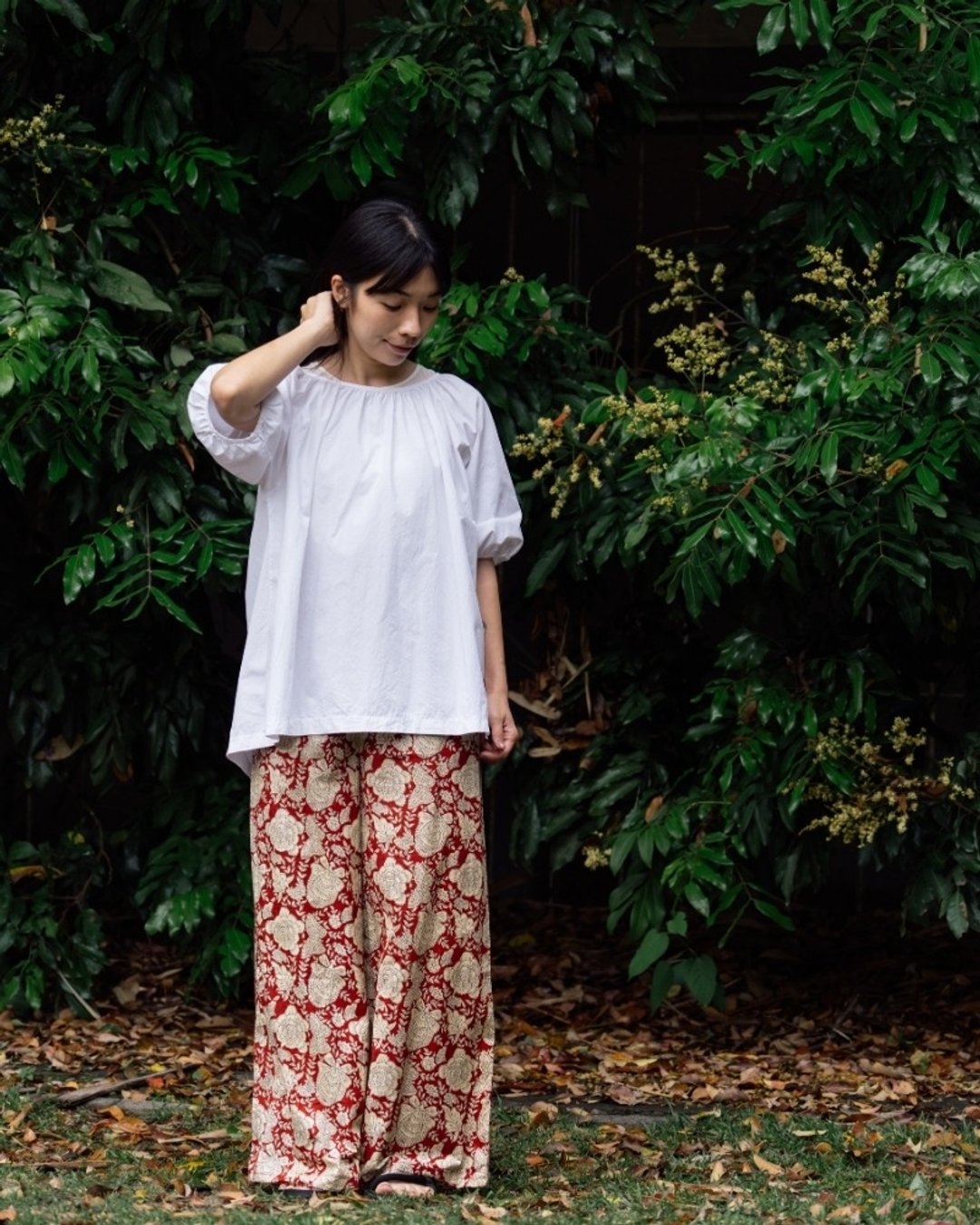 印度盖染工艺纯棉 女生长裤 － 牡丹花红 - 女装长裤 - 棉 多色
