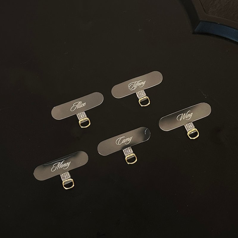 名字定制化 便携手机挂绳固定片/夹片 - 手机配件 - 塑料 黑色