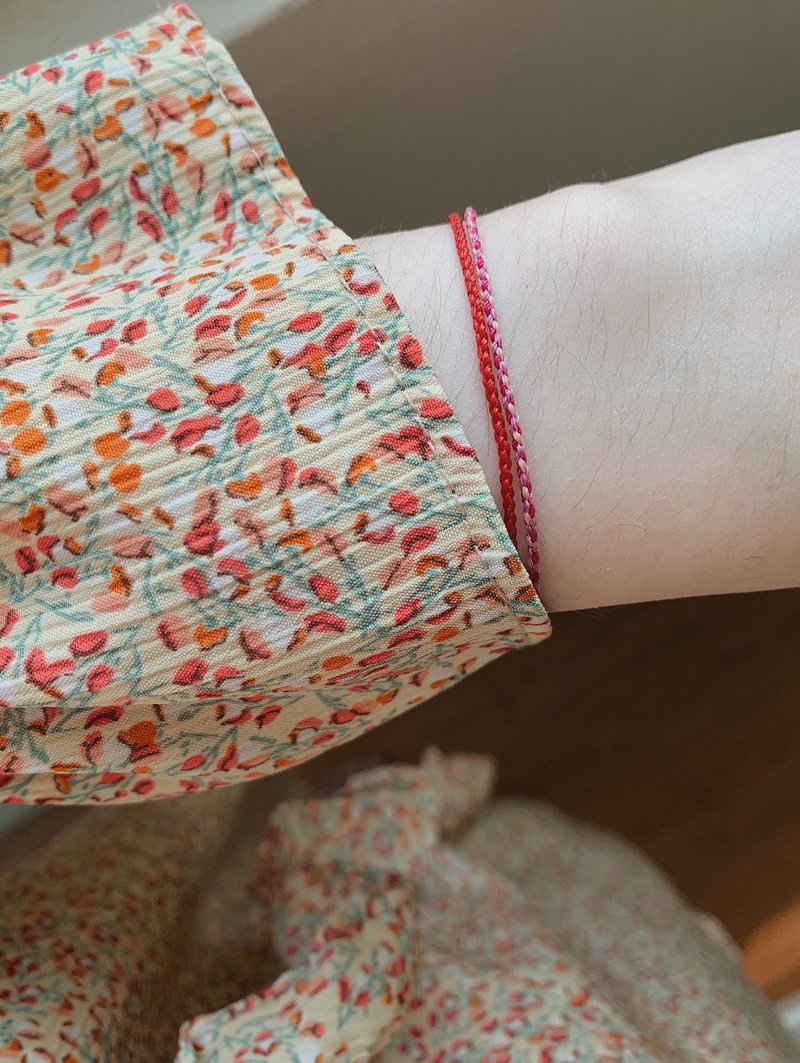 红玛瑙 月老红线 超极细 四股编 蜡线 幸运绳 / 本命年 开运 - 手链/手环 - 其他材质 