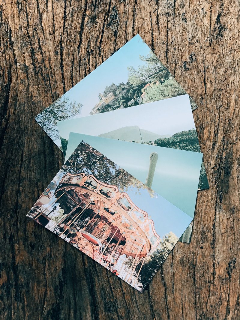 世界的风景。南法 摄影明信片 一套四张 青青的岛 - 卡片/明信片 - 纸 