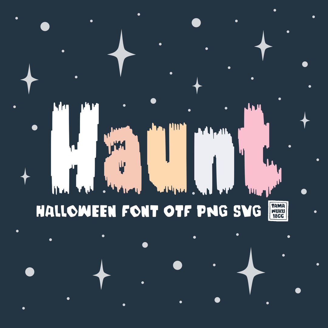 闹鬼 OTF PNG SVG - 字体设计 - 其他材质 