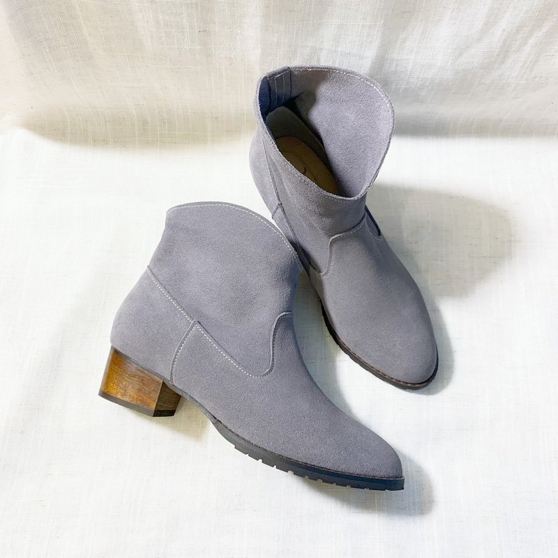 Chloe-炭灰-个性短靴 - 女款短靴 - 真皮 