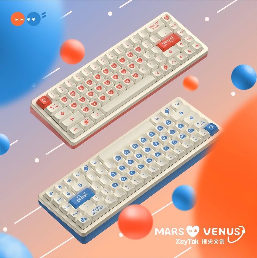 KDA 宇宙之心 金星与火星 染色 PBT 键帽 keytok - 电脑配件 - 环保材料 