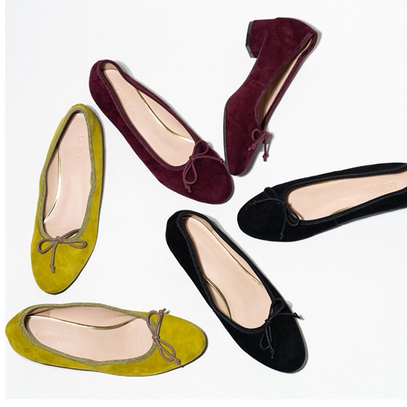 Lewis Walt法式圆头低跟蝴蝶结包边单鞋手工女羊绒 - 高跟鞋 - 真皮 多色