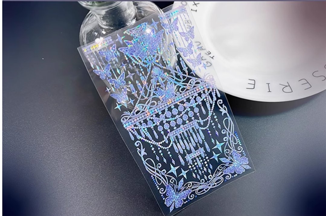 OKMT新七天贴纸手帐胶带 水晶华灯-PET贝壳光-7cm*5m-100cm循环 - 纸胶带 - 塑料 