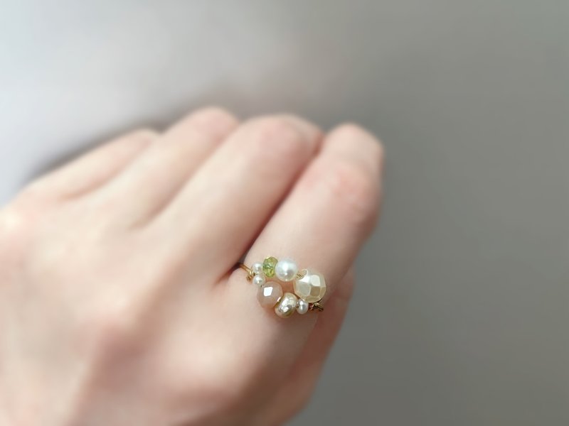 京都甜点配绿茶 - 戒指 - 宝石 绿色