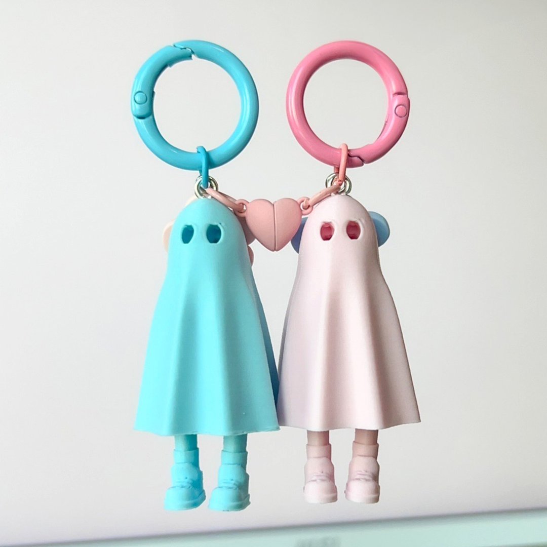 Zou Ghost Lovely set 2024 / 蓝-粉 - 钥匙链/钥匙包 - 塑料 粉红色