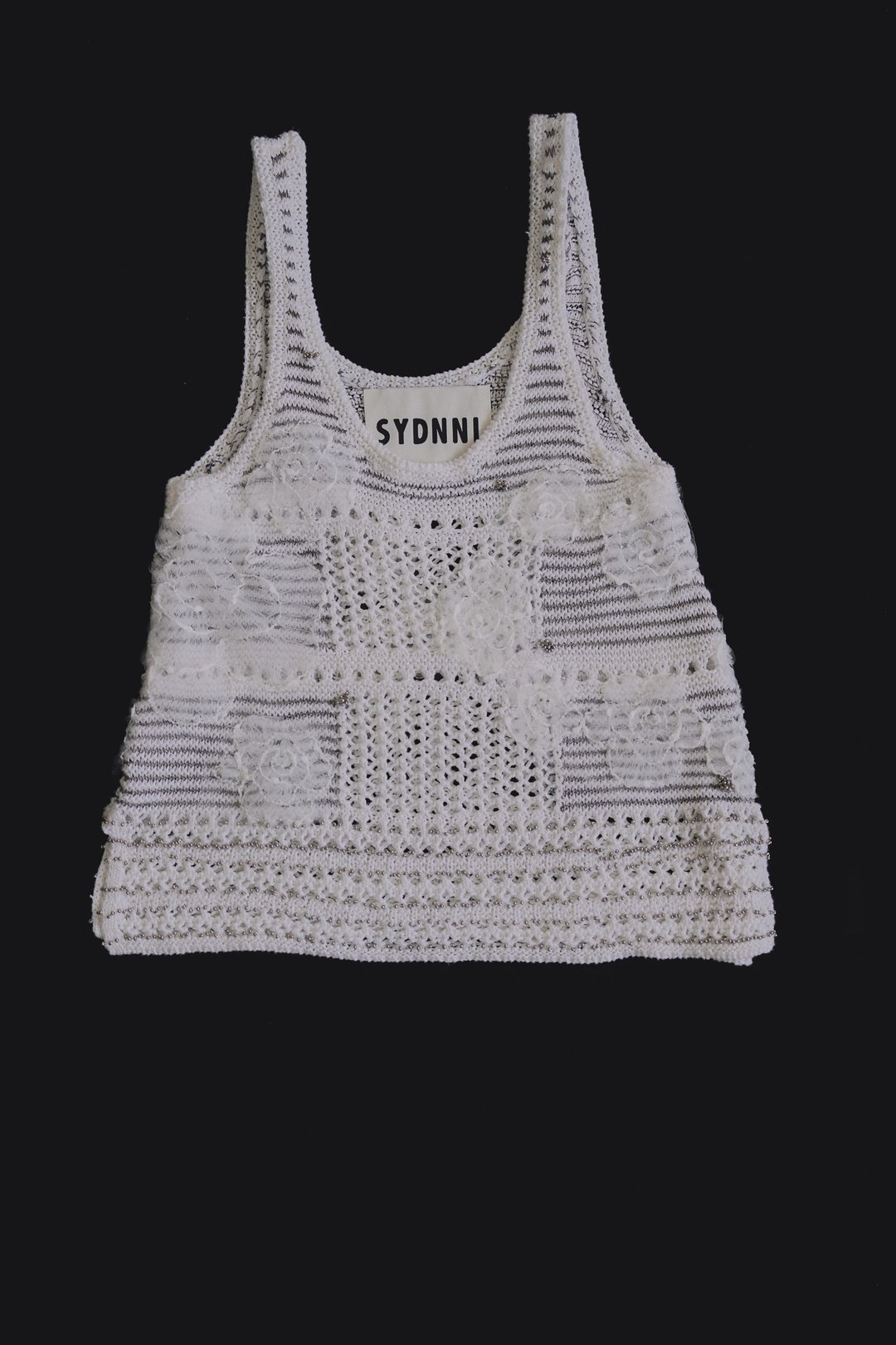 handmade lace knit vest 手作蕾丝针织背心 - 女装背心 - 聚酯纤维 白色