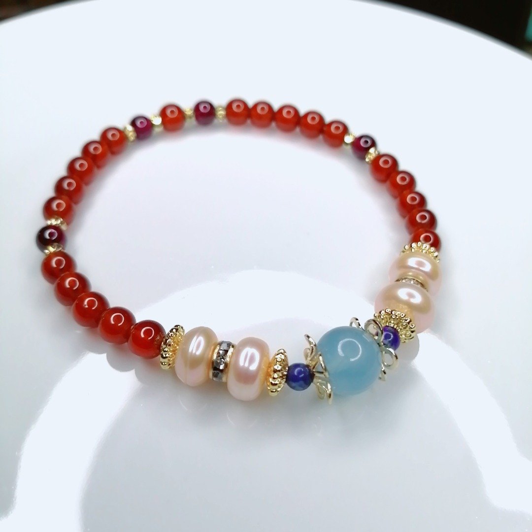 金银财宝Jinyin caibao海蓝宝/ 芬达石榴石 /青金石/珍珠 - 手链/手环 - 半宝石 