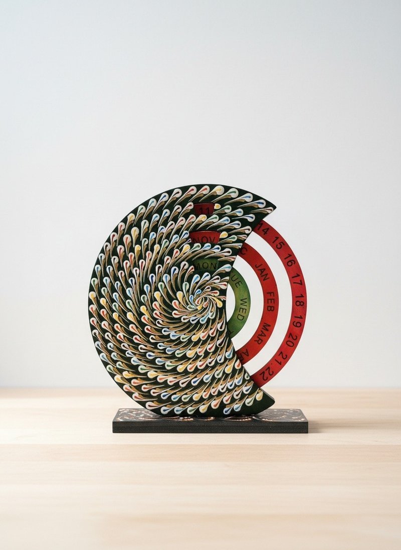 改变之轮・点点曼陀罗能量 未来时光机 年历 万年历 - 摆饰 - 木头 