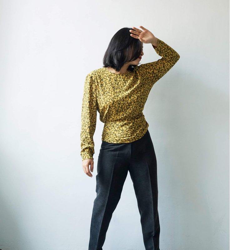 墨金/日本古着衬衫 - 女装衬衫 - 聚酯纤维 