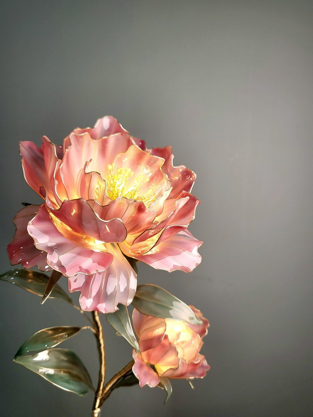 牡丹花【闲逛花间系列•沾浸艺术花灯】。小夜灯。生日礼物 - 灯具/灯饰 - 树脂 