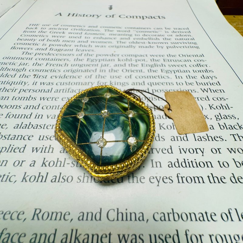 美国 菱格纹镶钻香膏盒 - 其他 - 其他金属 