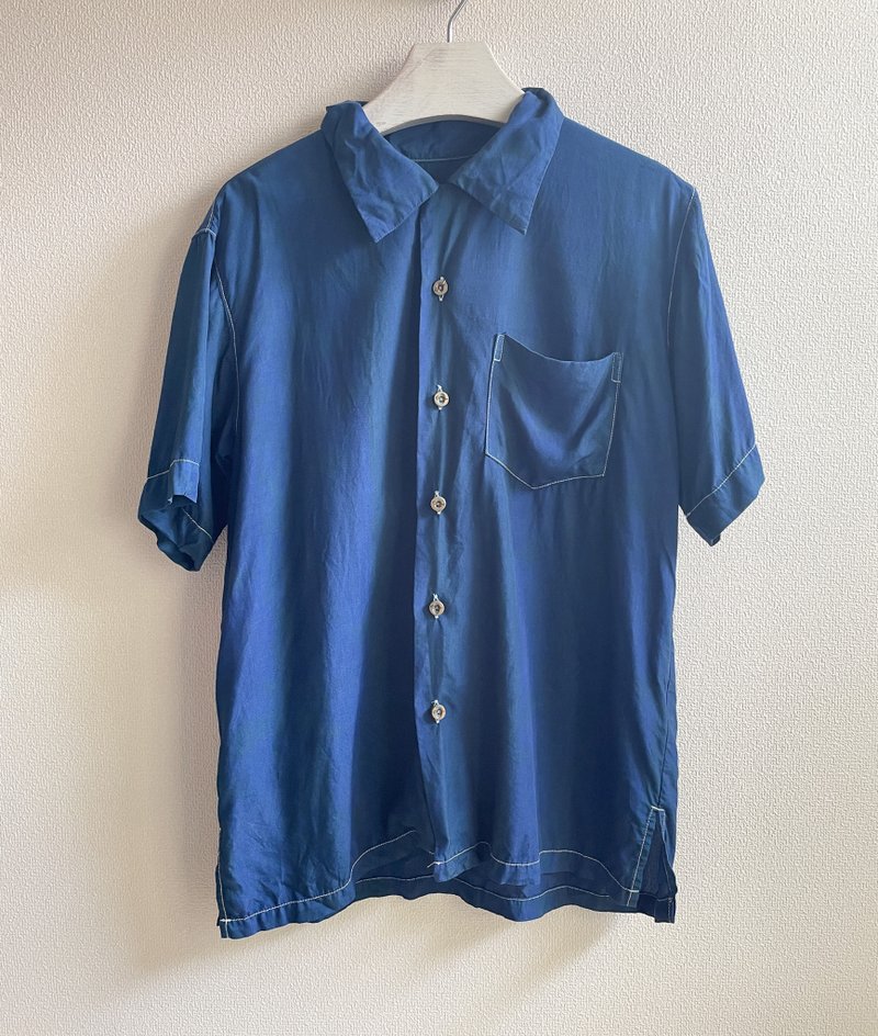 日本制造 手染 蓝染 Aloha Shirts aizome japanblue 嫘萦材质 - 女装衬衫 - 棉．麻 蓝色