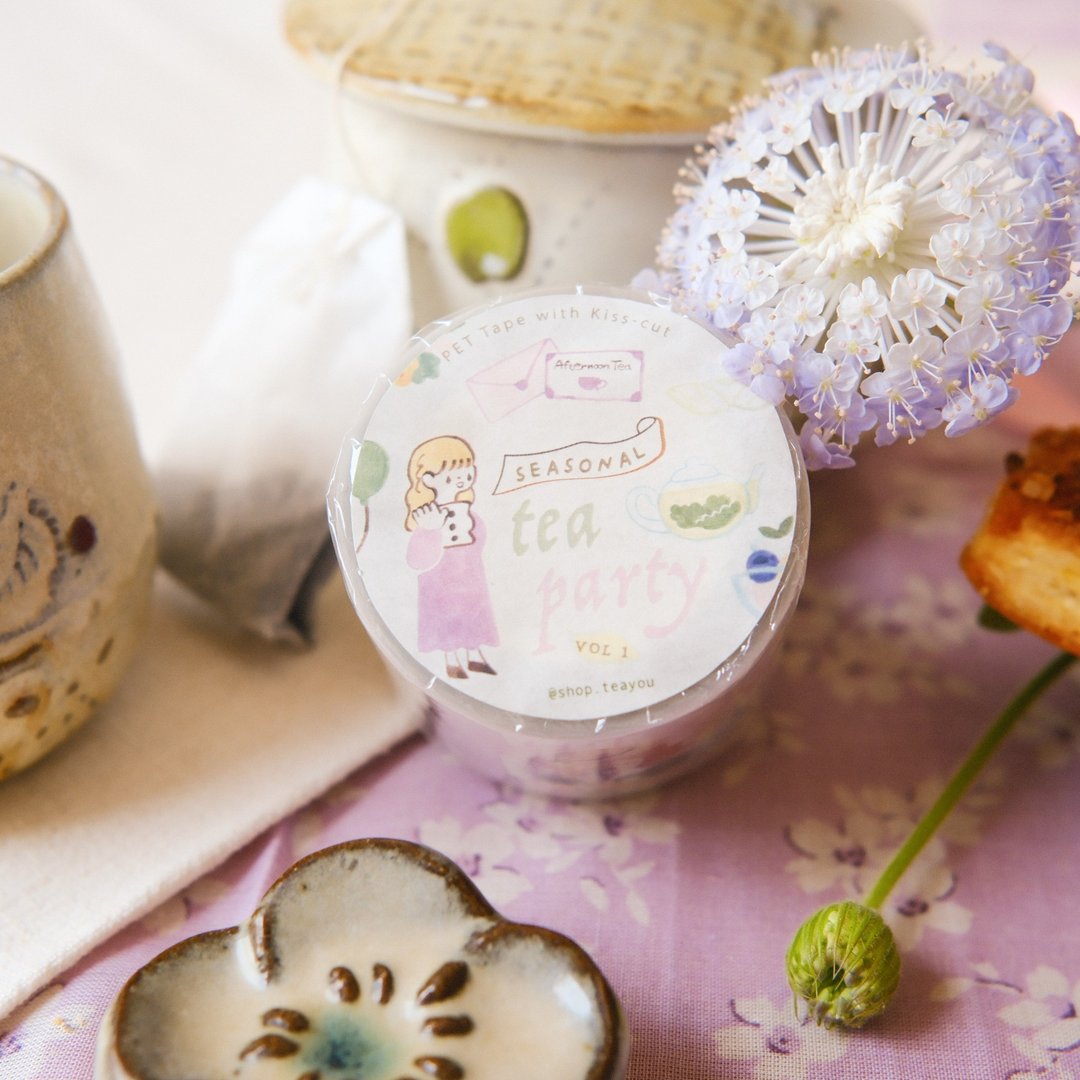 PET 胶带贴纸 季节茶会 Vol.1 - 原创设计 teayoushop - 纸胶带 - 塑料 
