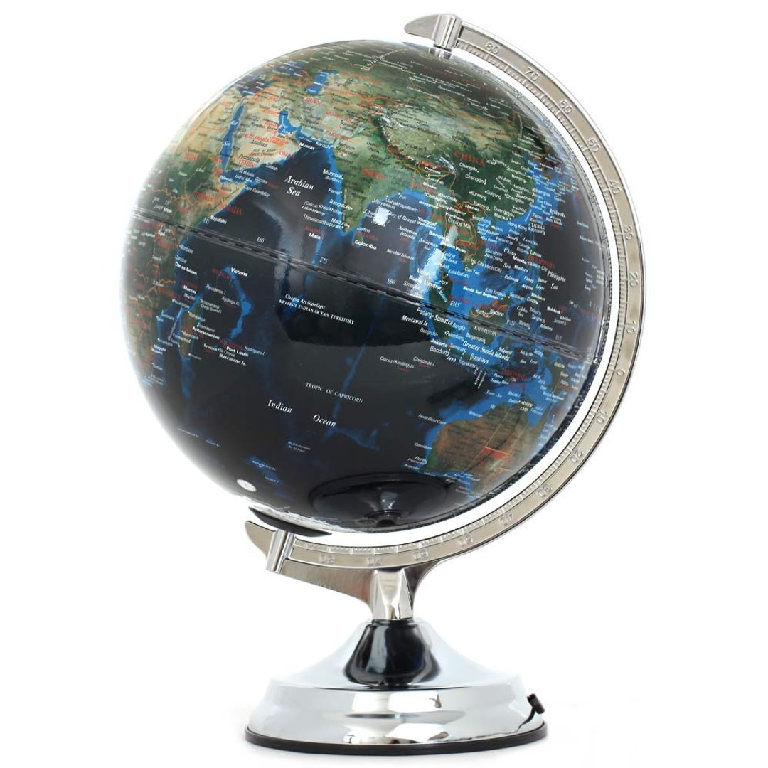 Skyglobe 12寸地形海沟人口分布地球仪(英文版)(附灯) - 摆饰 - 塑料 蓝色