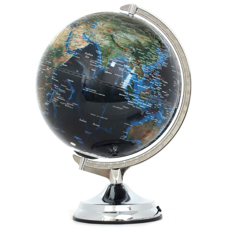 Skyglobe 12寸地形海沟人口分布地球仪(英文版)(附灯) - 摆饰 - 塑料 蓝色