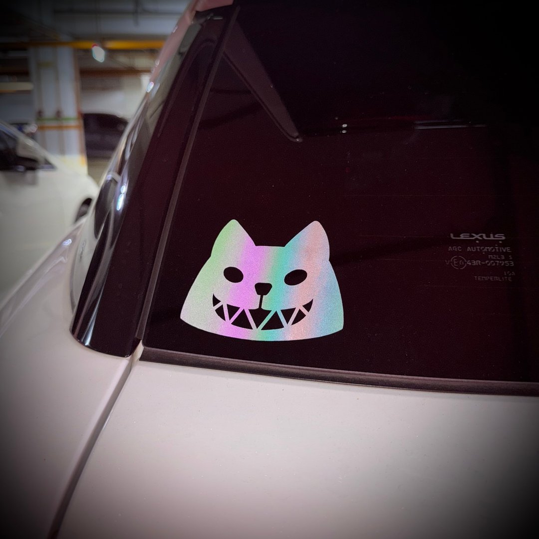 邪笑动物 猫 狗 黑彩反光贴纸 防水贴纸 车贴 挡风玻璃贴纸 - 贴纸 - 防水材质 