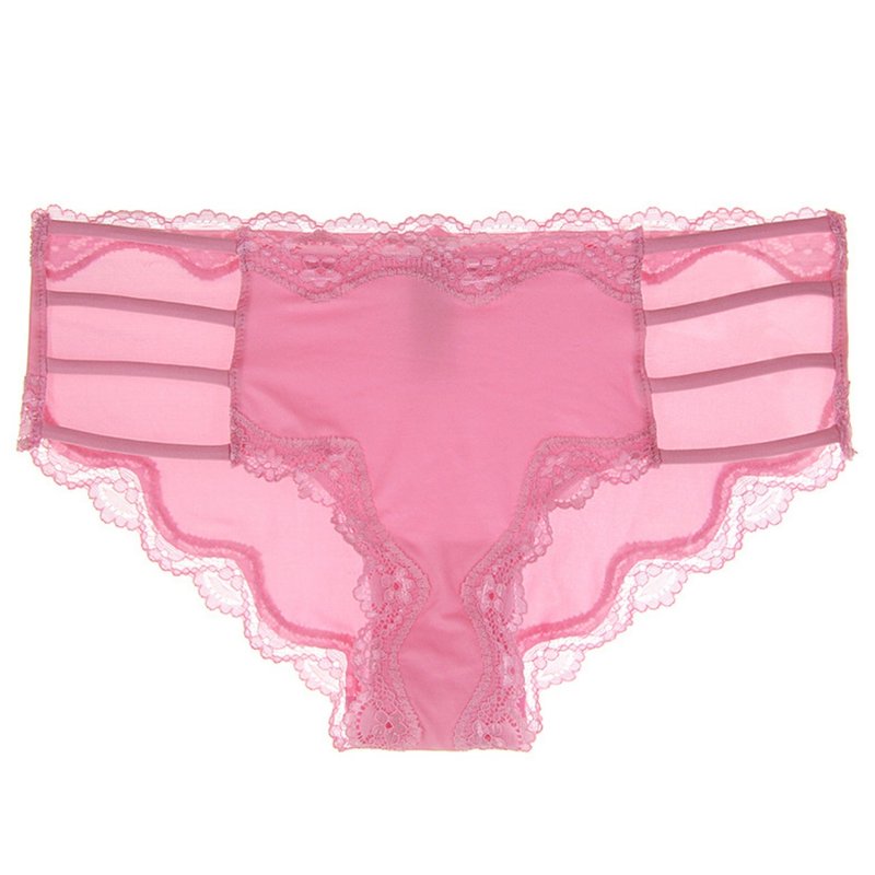 腰间线条设计露肤内裤・玫粉 - 女士内衣裤 - 聚酯纤维 粉红色