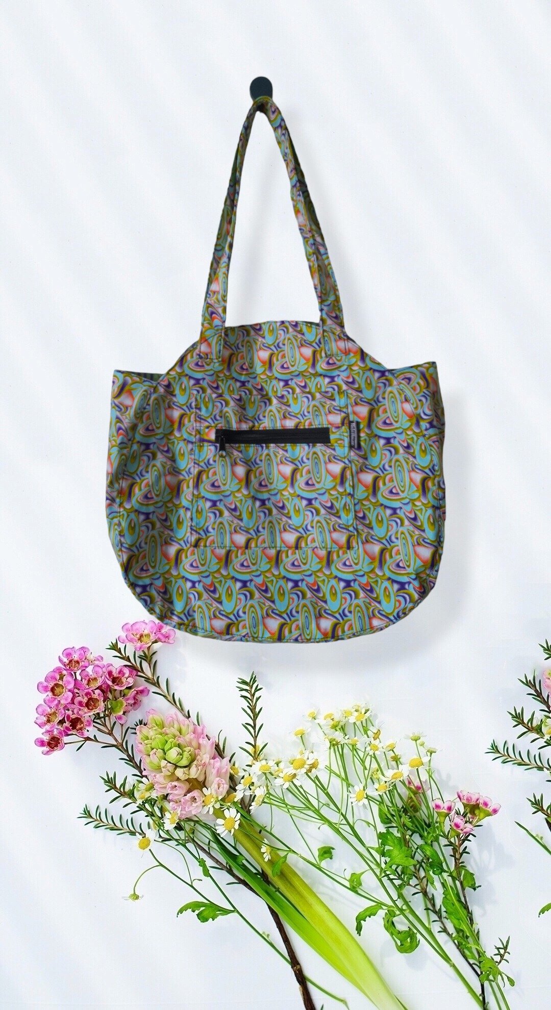 African wax print Tote, Ankara, colorful, travel, handmade - 手提包/手提袋 - 棉．麻 绿色