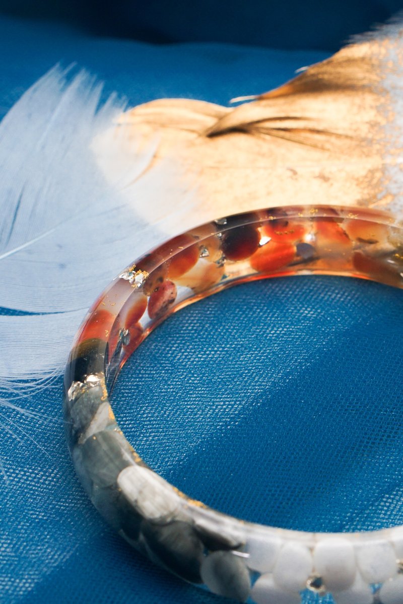 四神天地【圆面日常版手镯60mm】－魔法水晶净化奥根 - 手链/手环 - 树脂 多色