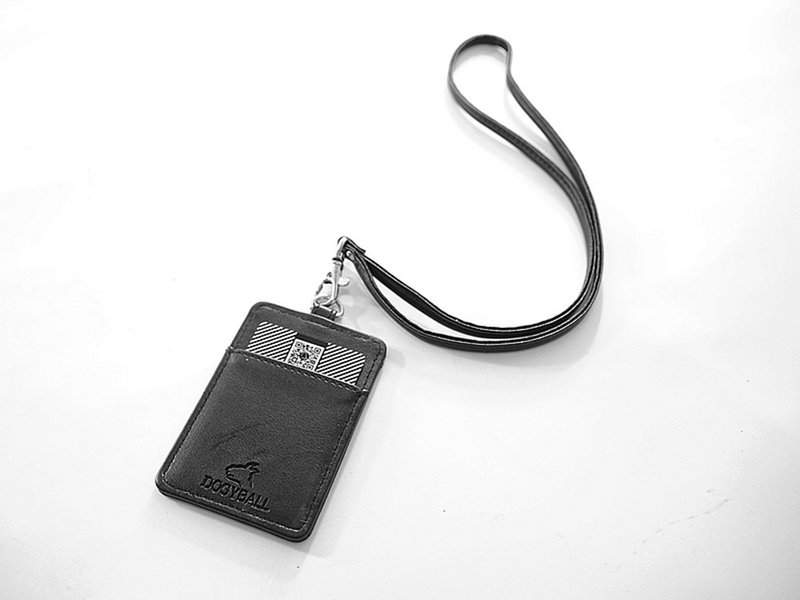 Dogyball都会鞋品圣诞节交换礼物 简约皮饰识别证可拆卡片套 黑色 - 证件套/卡套 - 人造皮革 黑色