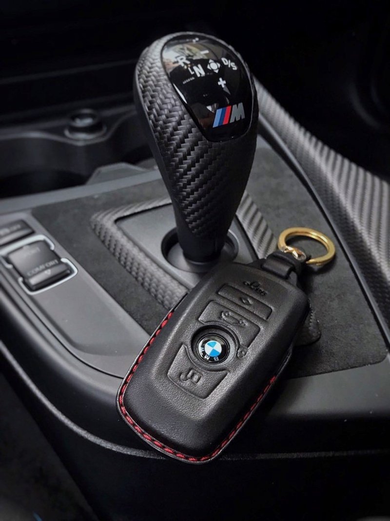 【现货版】宝马 BMW F30 F31 330 420 520 740 M2 M3汽车钥匙皮套 - 钥匙链/钥匙包 - 真皮 黑色