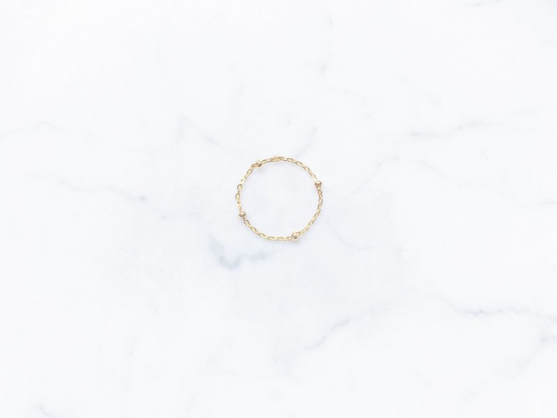 。材质升级改版。::金色圣诞:: 迷你金球 美国14kgf 链戒 - 戒指 - 其他金属 