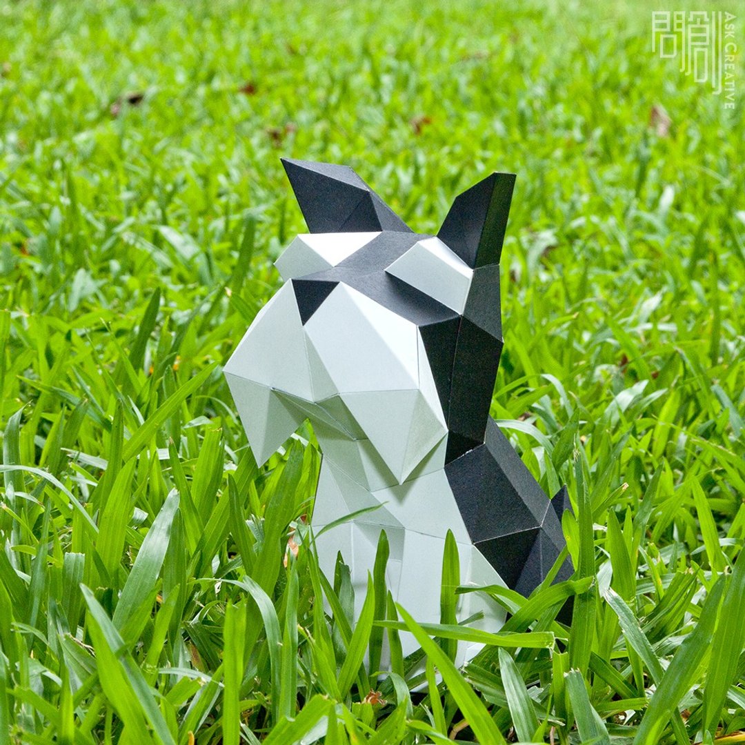 问创设计 DIY手作3D纸模型 狗狗系列 - 小雪纳瑞 - 玩偶/公仔 - 纸 白色