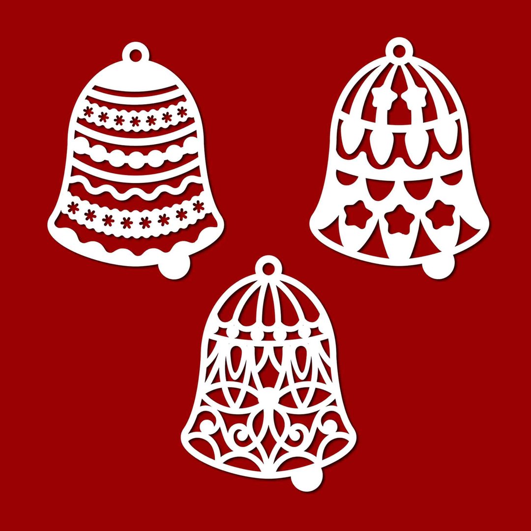 Bell svg, bells svg, christmas bells svg, bell pdf, bells pdf, bell png, Cricut - 图文模板设计 - 其他材质 