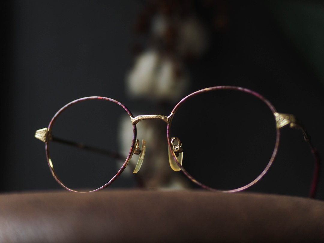 浪漫樱花粉x烈焰热情红花卉圆型镜框 细框古董眼镜 Japan/glasses - 眼镜/眼镜框 - 贵金属 红色