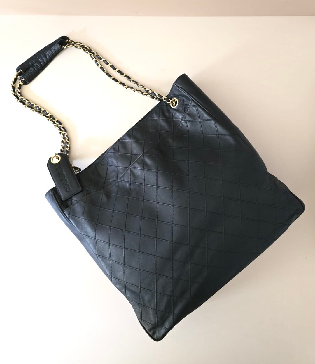 绝版中古包 Chanel 黑金色链条托特包 侧背包 单肩包 古董二手包 - 侧背包/斜挎包 - 真皮 黑色
