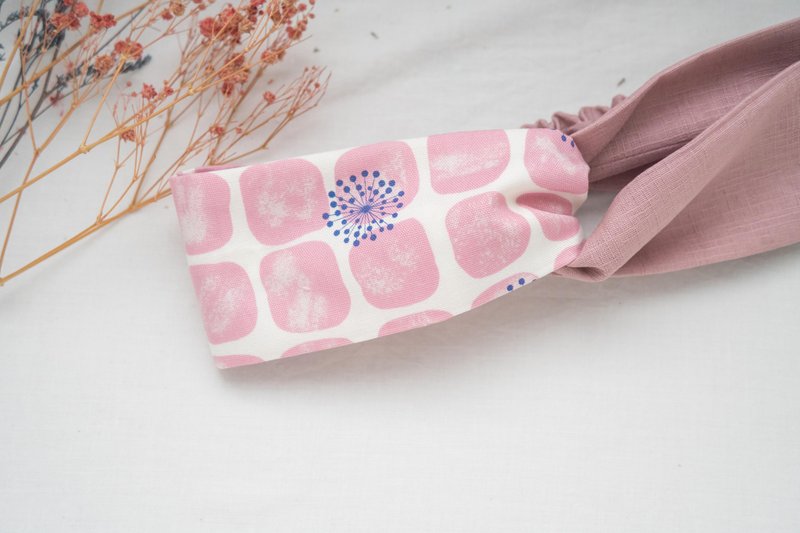 发带 | 交叉发带 | 恋爱世代 - 发带/发箍 - 棉．麻 粉红色